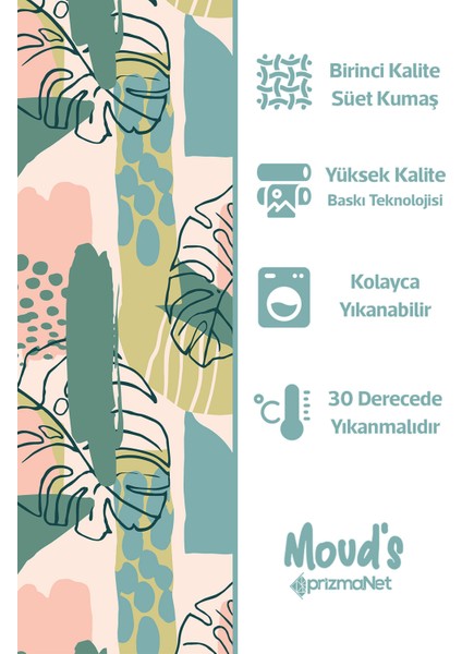 Yeşil Bahçe Desenli Süet Dertsiz Masa Örtüsü fiyatları