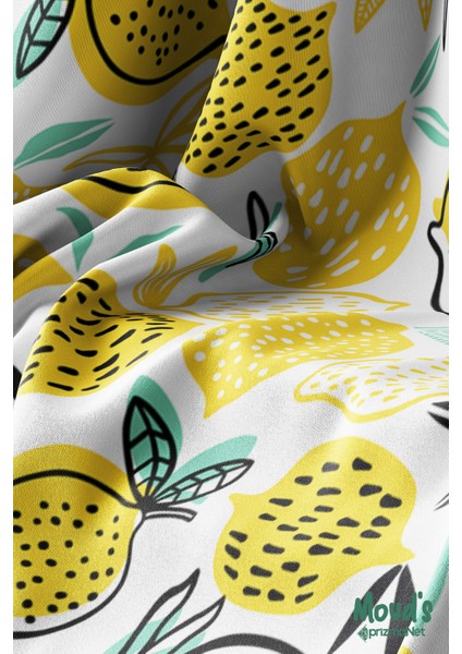 Limon Desenli Süet Dertsiz Masa Örtüsü modelleri