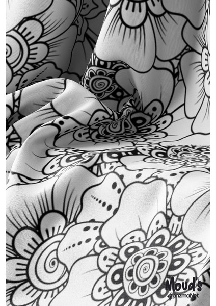 Siyah Çiçek Serisi Desenli Süet Dertsiz Masa Örtüsü modelleri