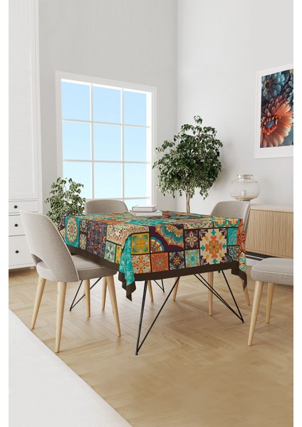 Osmanlı Desenli Süet Dertsiz Masa Örtüsü