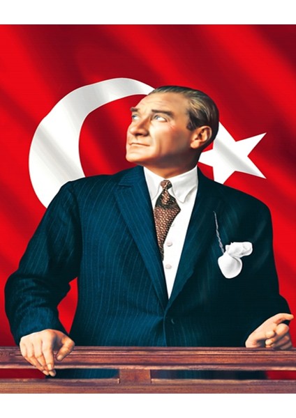 Renkli Baskılı Sayılarla Boyama Hobi Seti (Çerçeveli) 40X50 Cm: Atatürk 7