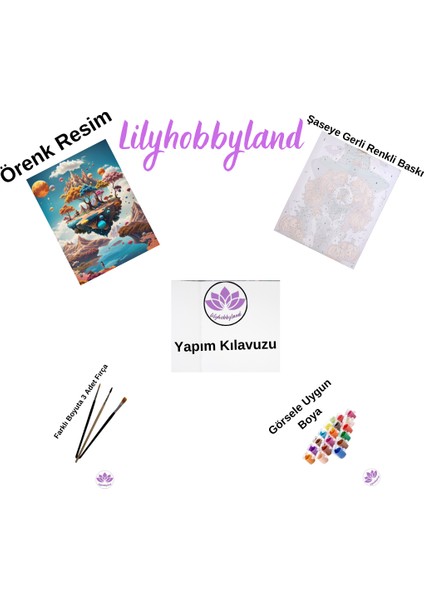 Renkli Baskılı Sayılarla Boyama Hobi Seti (Çerçeveli) 40X50 Cm: Yeşil Tutkunu