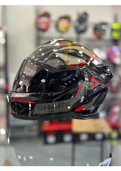 Skwal I3 Linik Parlak Siyah Kırmızı Ledli Kask Şeffaf Vizörlü fiyatları