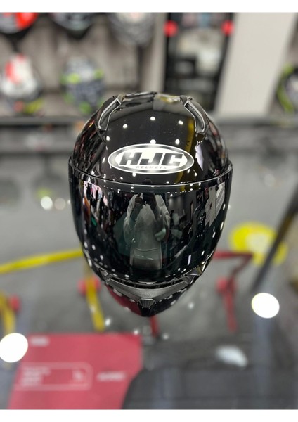 C10 Kapalı Motosiklet Kaskı Parlak Siyah Şeffaf Vizörlü modelleri