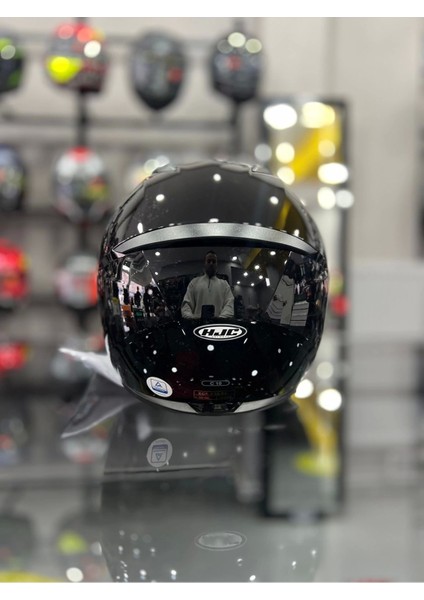 C10 Kapalı Motosiklet Kaskı Parlak Siyah Şeffaf Vizörlü indirimleri