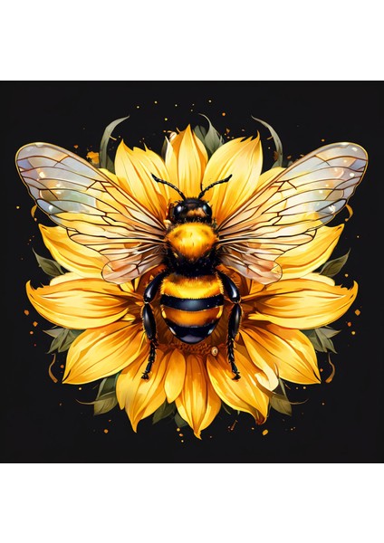 Renkli Baskılı Sayılarla Boyama Hobi Seti (Çerçeveli) 50X50 Cm: Arı ve Papatya 2 fiyatları