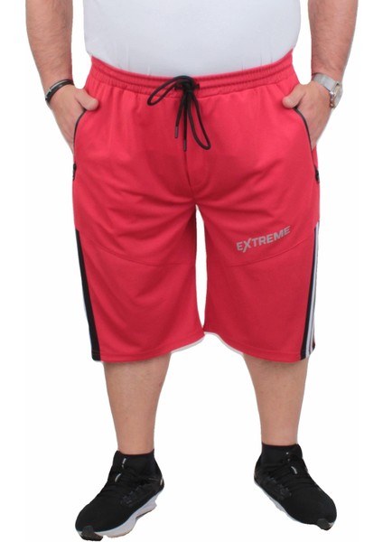 Mocgrande Erkek Büyük Beden Kapri Şort Extreme 24641 Kırmızı