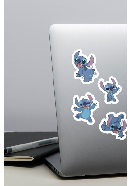 Disney Lilo ve Stitch Temalı Sticker Seti Ajanda Laptop Telefon Sticker Seti 12 Adet