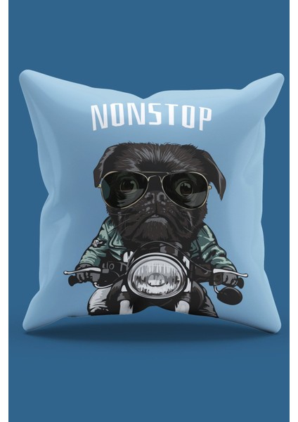 Çift Tarafı Baskılı Nonstop Pug Köpek Desenli Süet Kırlent Kılıfı - PL806 fiyatları