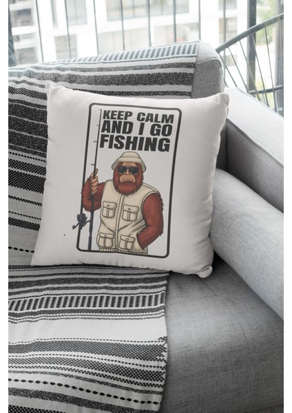 Çift Tarafı Baskılı Balıkçı Maymun Desenli Süet Kırlent Kılıfı fırsatları