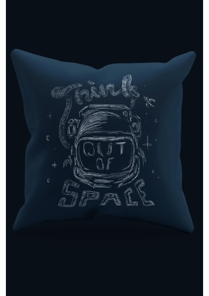 Çift Tarafı Baskılı Uzayı Düşünmek Desenli Süet Kırlent Kılıfı - PL778 fiyatları