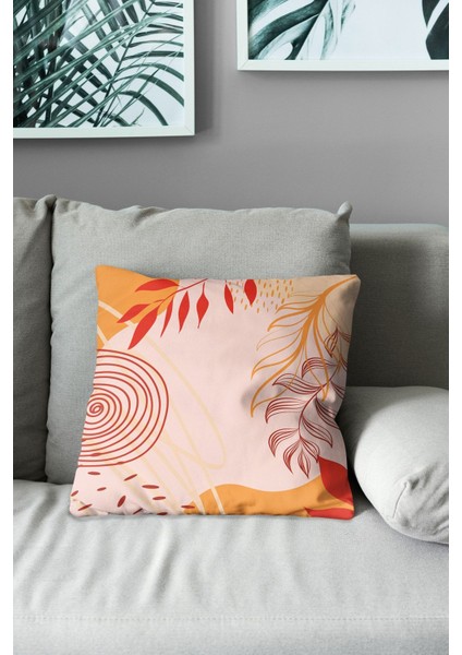 Çift Tarafı Baskılı Sonbahar Yaprakları - 3 Desenli Süet Kırlent Kılıfı modelleri