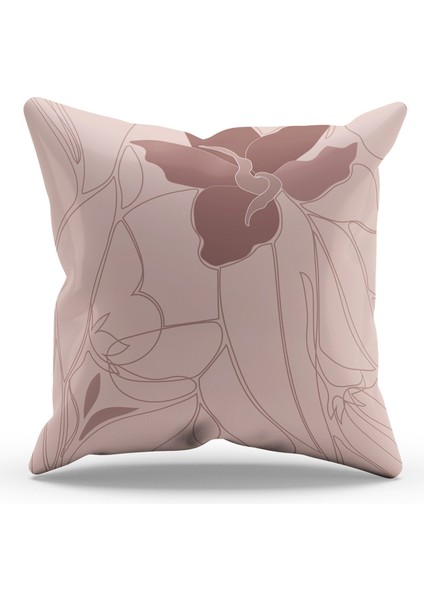 Çift Tarafı Baskılı Mirror Flower-2 Desenli Süet Kırlent Kılıfı