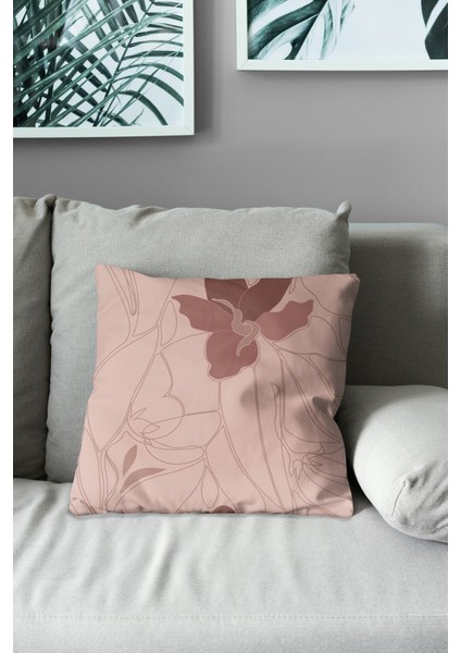 Çift Tarafı Baskılı Mirror Flower-2 Desenli Süet Kırlent Kılıfı modelleri