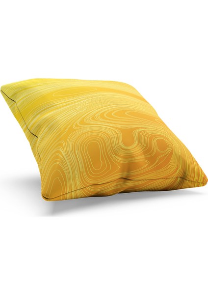 Çift Tarafı Baskılı Sarı Dalga Stili Desenli Süet Kırlent Kılıfı fiyatları