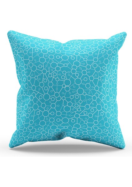 Çift Tarafı Baskılı Atoms Desenli Süet Kırlent Kılıfı