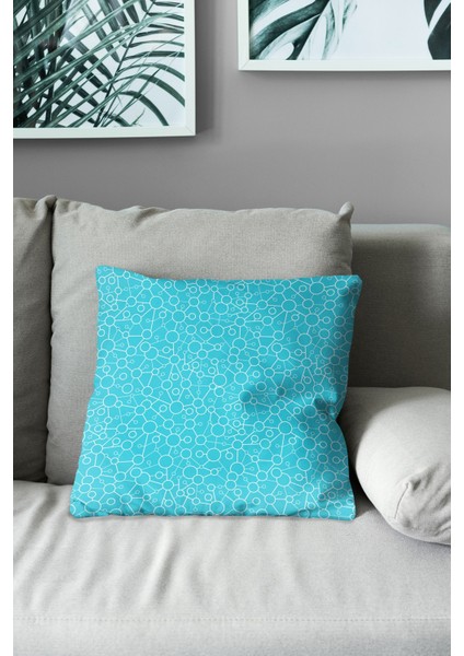 Çift Tarafı Baskılı Atoms Desenli Süet Kırlent Kılıfı modelleri