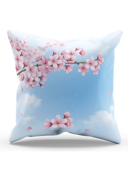 Çift Tarafı Baskılı Japon Baharı - 3 Desenli Süet Kırlent Kılıfı