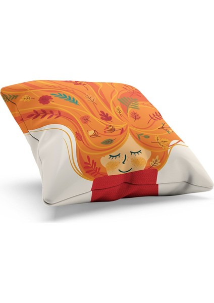 Çift Tarafı Baskılı Sonbahar - 2 Desenli Süet Kırlent Kılıfı fiyatları