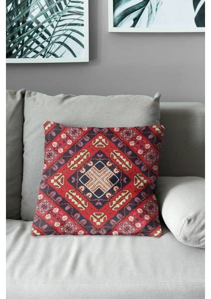 Çift Tarafı Baskılı Türkiye Kilim-3 Desenli Süet Kırlent Kılıfı modelleri