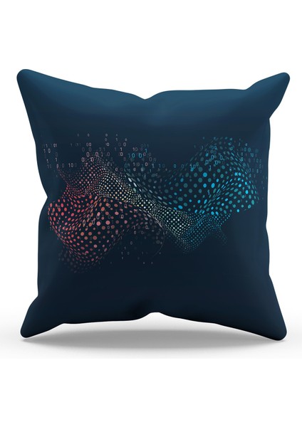 Çift Tarafı Baskılı Coder Color Desenli Süet Kırlent Kılıfı