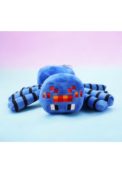 Ithal Kumaş Minecraft Jinx Mojang Blue Spider Karakter Figür Peluş Oyuncak Uyku Oyun Arkadaşı 30 Cm.