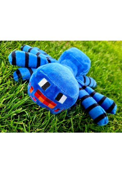 Ithal Kumaş Minecraft Jinx Mojang Blue Spider Karakter Figür Peluş Oyuncak Uyku Oyun Arkadaşı 30 Cm.