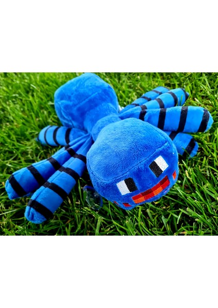 Ithal Kumaş Minecraft Jinx Mojang Blue Spider Karakter Figür Peluş Oyuncak Uyku Oyun Arkadaşı 30 Cm.