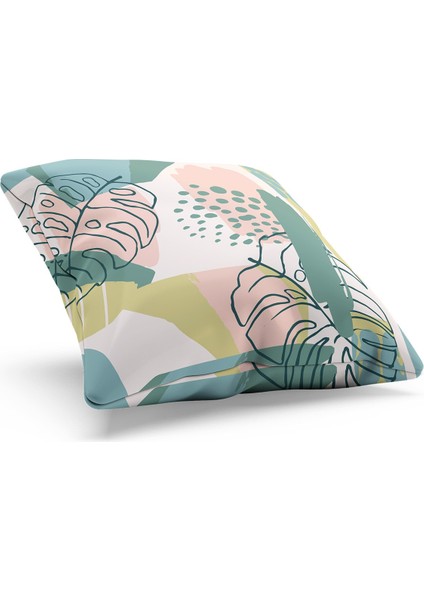 Çift Tarafı Baskılı Yeşil Bahçe-1 Desenli Süet Kırlent Kılıfı fiyatları