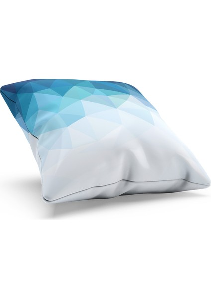 Çift Tarafı Baskılı Blue Diamond Desenli Süet Kırlent Kılıfı fiyatları