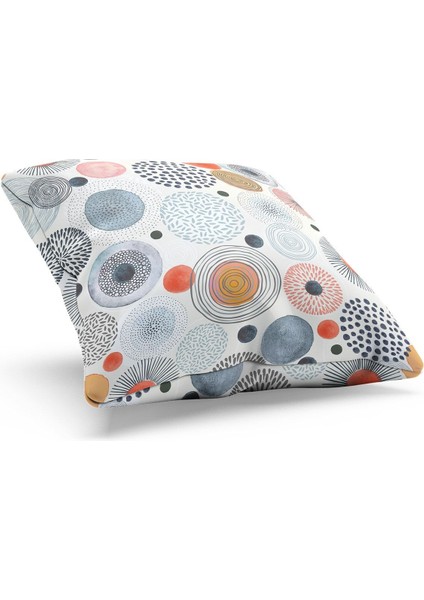 Çift Tarafı Baskılı Japanese Round Desenli Süet Kırlent Kılıfı fiyatları