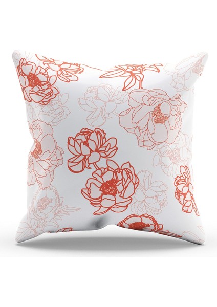 Çift Tarafı Baskılı Rosem Desenli Süet Kırlent Kılıfı