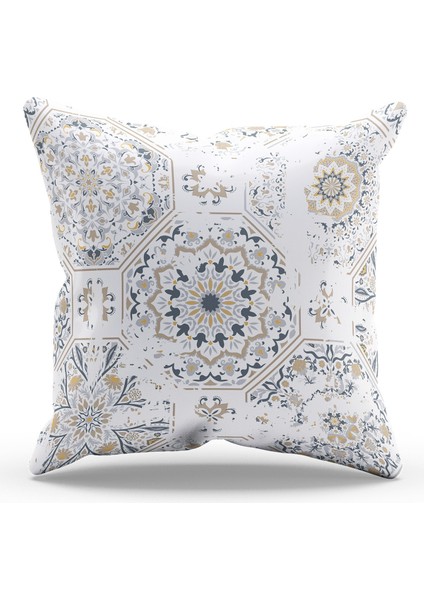 Çift Tarafı Baskılı Anatolia-5 Desenli Süet Kırlent Kılıfı