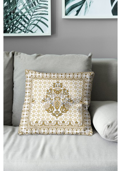 Çift Tarafı Baskılı Eski Perde - 1 Desenli Süet Kırlent Kılıfı modelleri