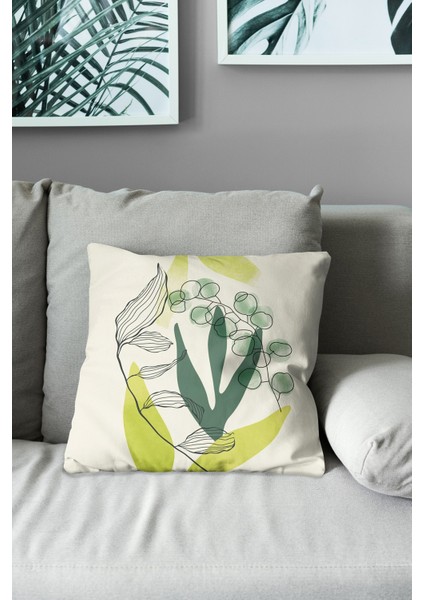 Çift Tarafı Baskılı Zeytin Dalı - 4 Desenli Süet Kırlent Kılıfı modelleri