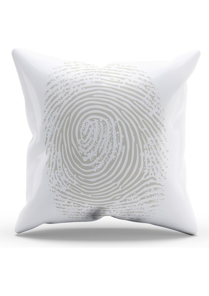 Çift Tarafı Baskılı Parmak Izi Desenli Süet Kırlent Kılıfı