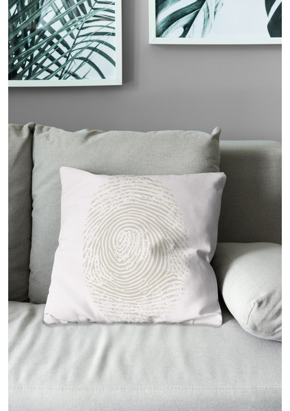 Çift Tarafı Baskılı Parmak Izi Desenli Süet Kırlent Kılıfı modelleri