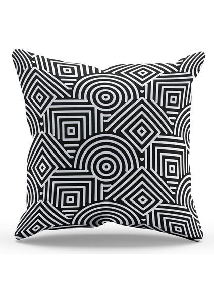 Çift Tarafı Baskılı Shape-2 Desenli Süet Kırlent Kılıfı