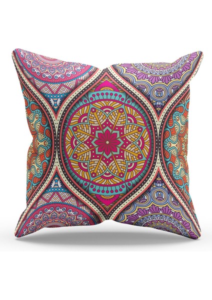 Çift Tarafı Baskılı Anatolia-7 Desenli Süet Kırlent Kılıfı