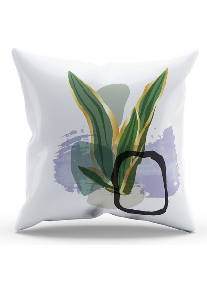 Çift Tarafı Baskılı Selha-2 Desenli Süet Kırlent Kılıfı