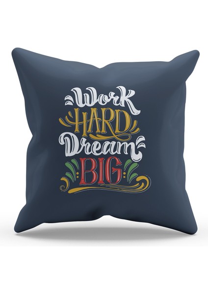 Çift Tarafı Baskılı Motivation Type-1 Desenli Süet Kırlent Kılıfı