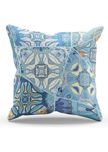 Çift Tarafı Baskılı Anatolia-8 Desenli Süet Kırlent Kılıfı