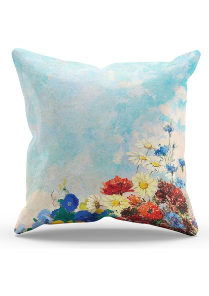 Çift Tarafı Baskılı Resim Desenli Süet Kırlent Kılıfı