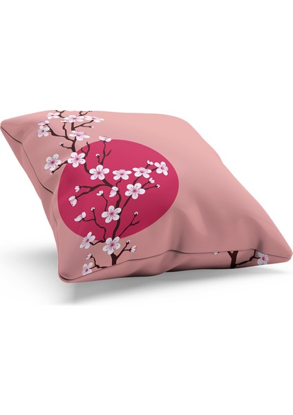 Çift Tarafı Baskılı Blossom Japan - 1 Desenli Süet Kırlent Kılıfı fiyatları
