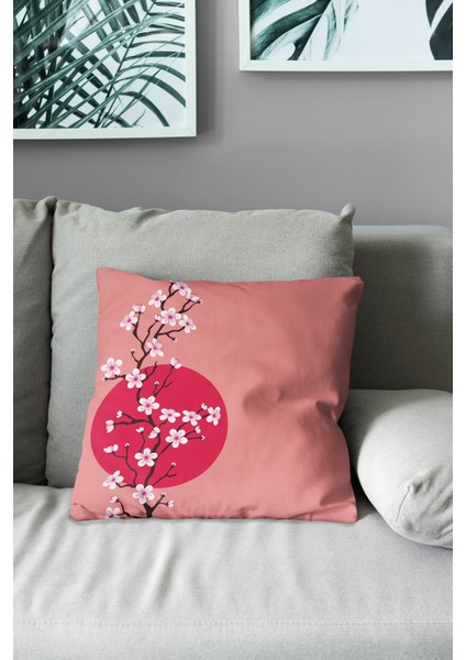 Çift Tarafı Baskılı Blossom Japan - 1 Desenli Süet Kırlent Kılıfı modelleri