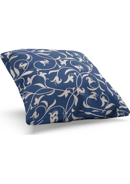Çift Tarafı Baskılı Navy Vintage-2 Desenli Süet Kırlent Kılıfı fiyatları