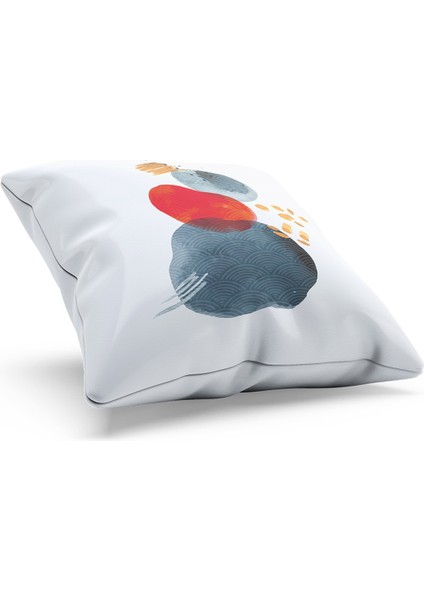 Çift Tarafı Baskılı Japon Taşı - 2 Desenli Süet Kırlent Kılıfı fiyatları