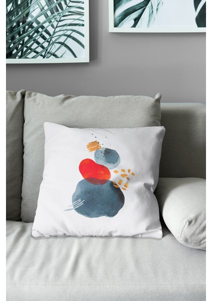 Çift Tarafı Baskılı Japon Taşı - 2 Desenli Süet Kırlent Kılıfı modelleri