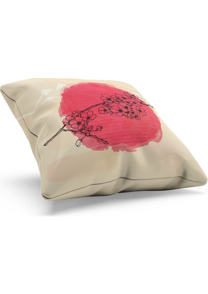 Çift Tarafı Baskılı Blossom Japan - 2 Desenli Süet Kırlent Kılıfı fiyatları