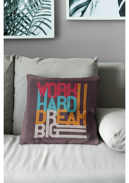 Çift Tarafı Baskılı Motivation Type-4 Desenli Süet Kırlent Kılıfı modelleri